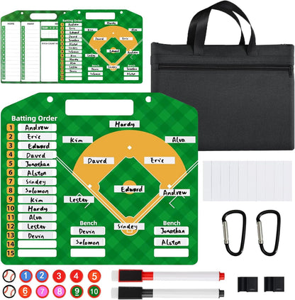 Magnetic Baseball Lineup Board | Baseball Dry Erase Coaching Broad | Softball Lineup Cards Marker Boards | Baseball Clipboard for Coaches | Baseball Lineup Board for Dugout