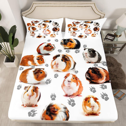 Manfei Musical Kids Fitted Sheet Full Size, MusicalGuitar Radio Drum Kit Headset Print Bedding Set 3pcs for Boys Girls, Rock Music Bed Cover with 2 Pillowcases, Soft Polyester Bedding, No Top Sheet