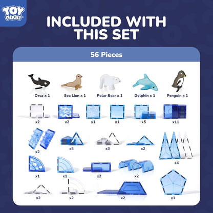 TOY Life 38 Pcs Magnetic Tiles Animals for Toddlers 3-5 Magnet Blocks for Kids Ages 4-8 STEM Magnet Tile Toys Building Tiles Set Christmas Birthday Gift for Boys and Girls