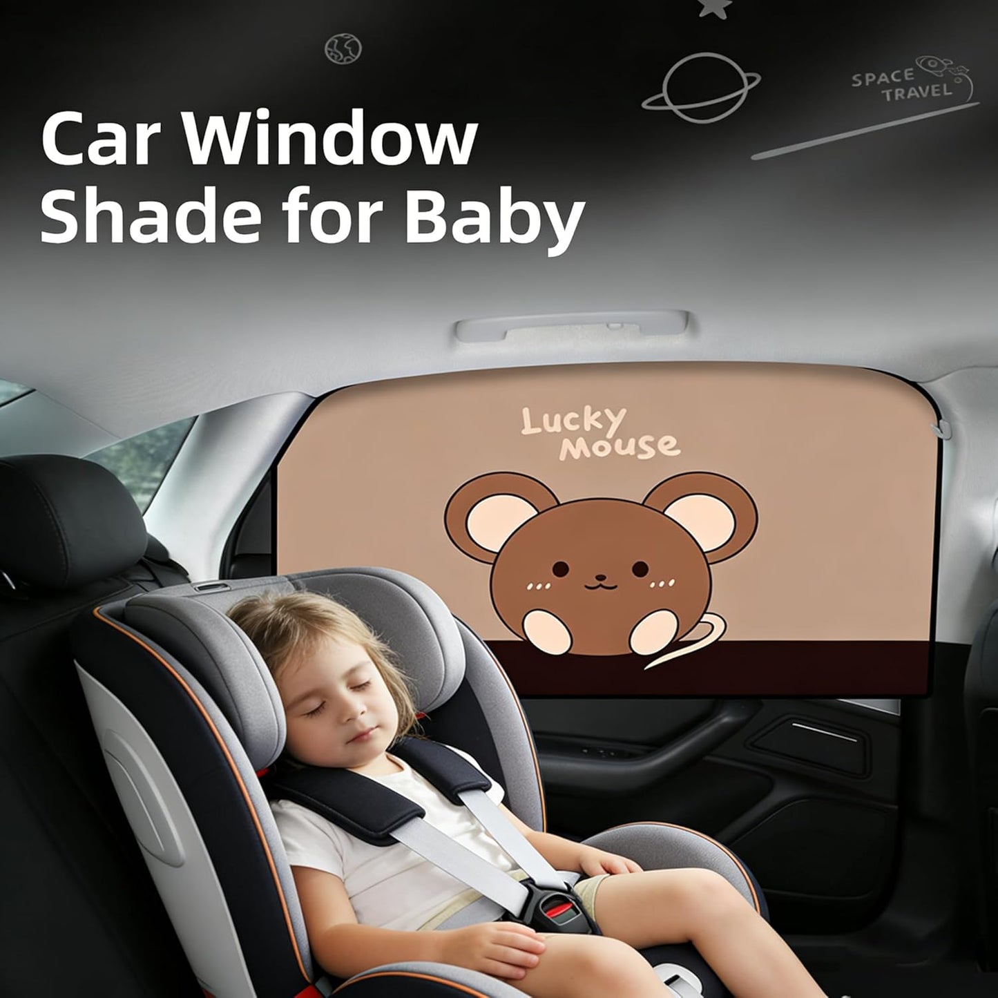 Magnetic Car Window Shade for Baby,Blackout Car Window Curtain,Car Shades for Side Windows,Sun Shade for Car Window baby,Cartoon Pattern Car Window Cover,UV Protection &Heat Blocking(Underwater World)