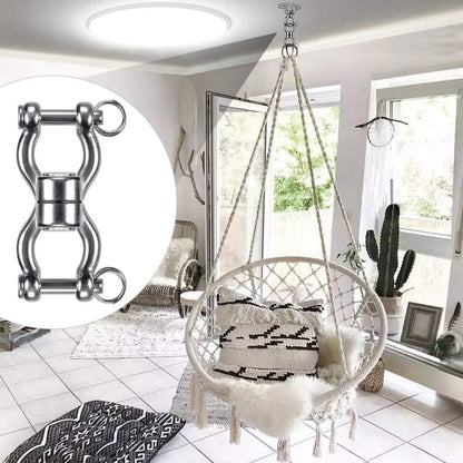 SELEWARE Silent Bearing Swing Swivel, 360° Rotational Device Hanging Accessory with Removeable Buckle for Tree Swing, Hammock Chair, Climbing Rope, Yoga, Kids Swing Swivel 1200LB Capacity, 2 Pack