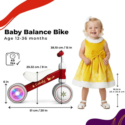 Baby Balance Bike for 1-3 Year – First Birthday Boy Girl Gifts 12-36 Month Mini Bike|Colorful Lighting Wheels|Ride on Toys |Toddler Balance Bike 1-3 Indoor/Outdoor Bike