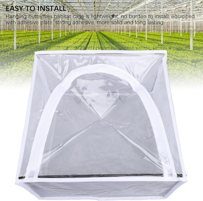 Butterflies Mesh Cage, Wall Mounted Cage for Hanging Butterflies, Small Enclosure with Adhesive Plate, Transparent Design for Observing Growing Process