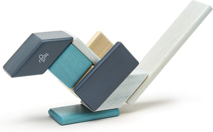 14 Piece Tegu Magnetic Wooden Block Set, Blues