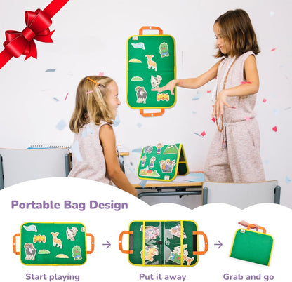 CHEFAN Felt/Flannel Board Story Set of 4, PRECUT Felt Pieces for Preschool Toddlers Circle Time,We are Going On A Bear Hunt, Mary Had A Little Lamb, Little Bo-Peep, Little Boy Blue