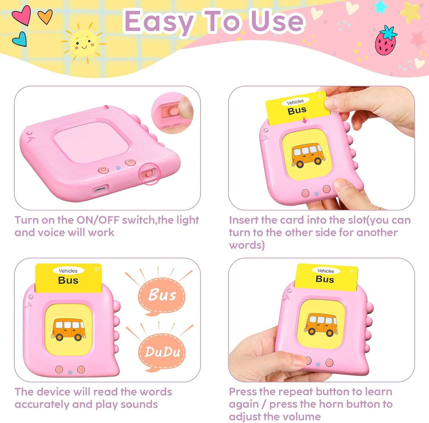 Talking Flash Cards,Kids Toddler Flash Cards with 240 Sight Words,Montessori Toys,Autism Sensory Toys,Speech Therapy,Learning Educational Gifts for Age 1 2 3 4 5 Years Old Boys and Girls