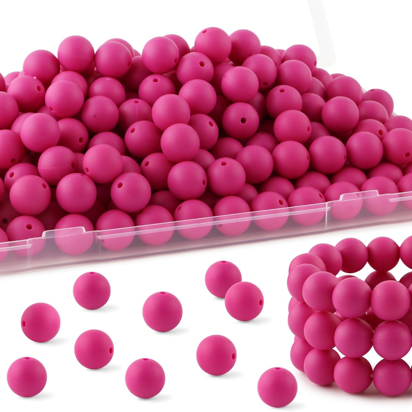 65Pcs 19mm Silicone Beads for Keychain Making Bracelet Necklace, Bulk Round Silicone Beads for Pens（Christmas Green） - Colors B