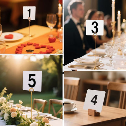 100 Pcs Table Numbers 1-100, Plastic Double Sided Table Number Cards, 4x3.7 Inch Number Signs for Wedding, Restaurant, Reception, Party, Anniversary, Event