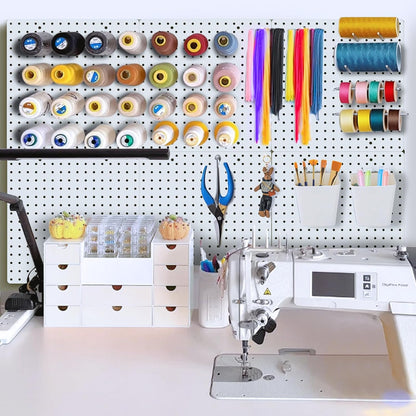 FZK Peg Board with Hooks, Plastic Pegboard Kit with 4 White Pegboards and Accessories, Peg Board Wall Organizer for Office and Craft Room
