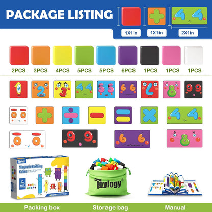 48PCS Magnetic Blocks for Toddlers Outdoor Toys, Large Magnetic Cube Toy for Sensory Montessori Education Preschool Magnet Toys for 3 4 5 6 Year Old Boys and Girls
