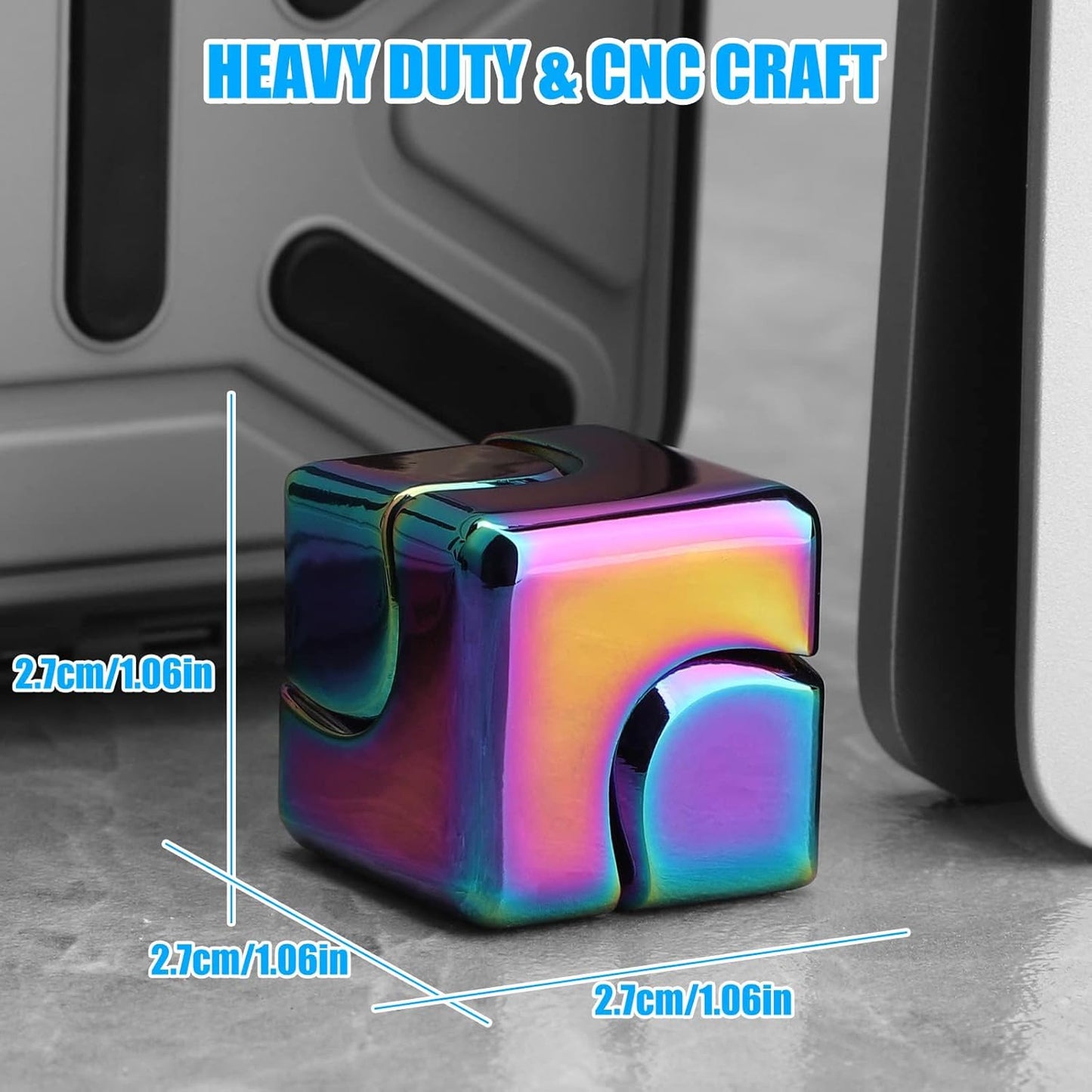Metal Cube Spinner Fidget Toy Iron Fingertips 3D Puzzle Gyro Gear Sensory Anti Stress Relief Educational Games for Kids Adults