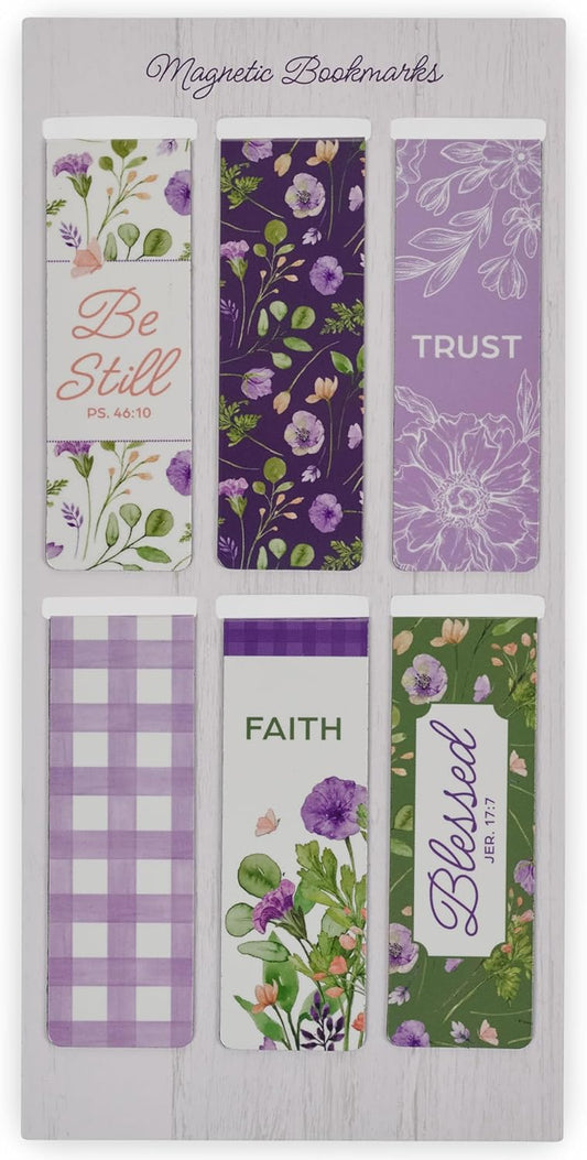 Christian Art Gifts Magnetic Scripture Bookmark Set with Bible Verse: Special Treasure - Deuteronomy 14:2 Inspirational Puppy-Themed Magnetic Pagemarker Set of 6 for Bibles and Books Size 2.3" x 0.8" - Colors B