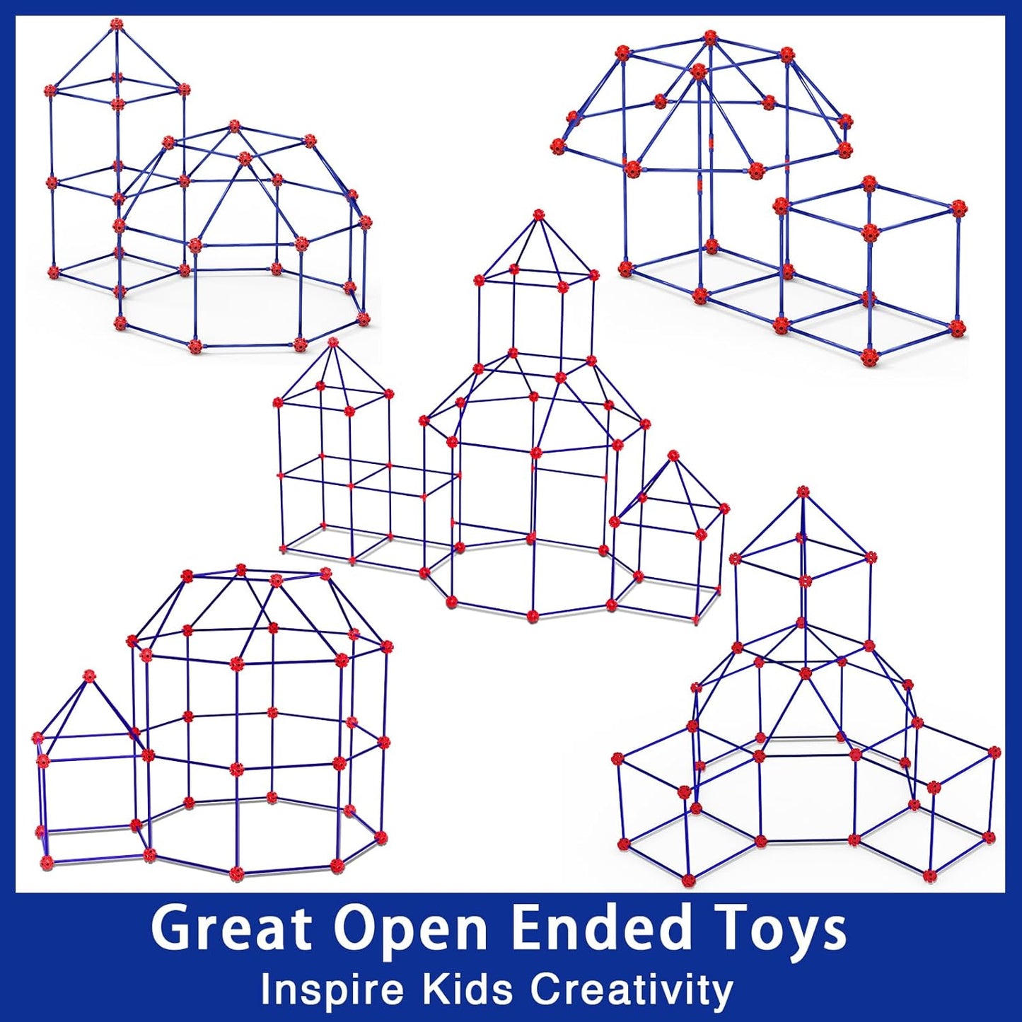V-Opitos 180 Pack Fort Building Kits for Kids Age 4, 5, 6, 7, 8+ Years Old, Creative STEM Building Toys for DIY Castles, Tunnels, Play Tent, Ideal Christmas, Birthday Gifts for Boys & Girls
