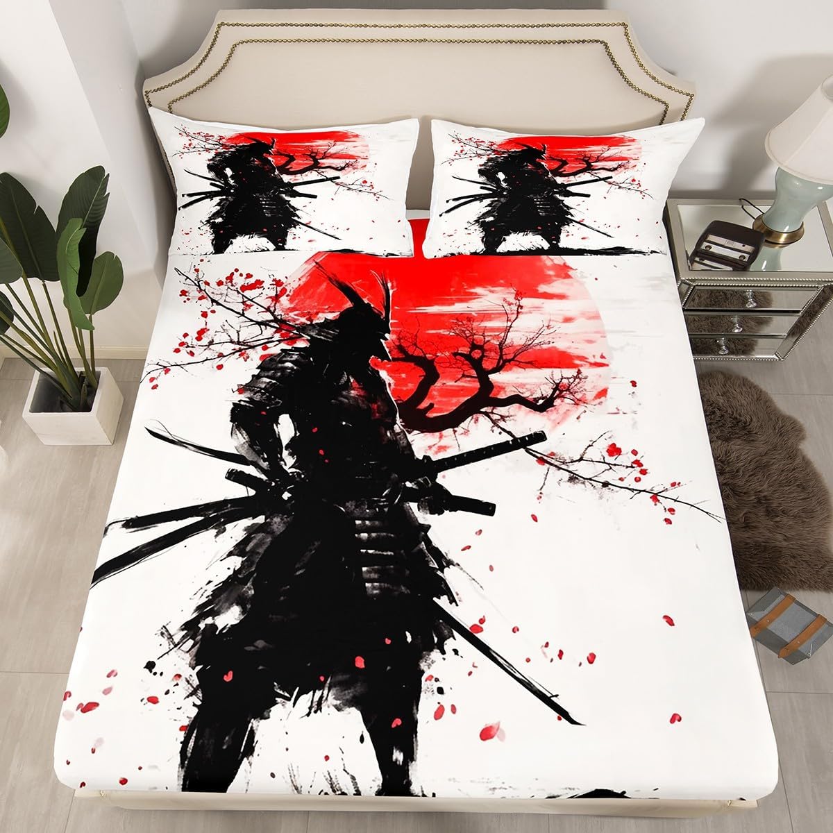 Drum Kit Fitted Sheet,Full Size Rock Music Collections Musical Instruments Theme,Soft Decorative Fabric Bedding Deep Pocket for Children Teens Young Boys Girls,with 2 Pillowcases