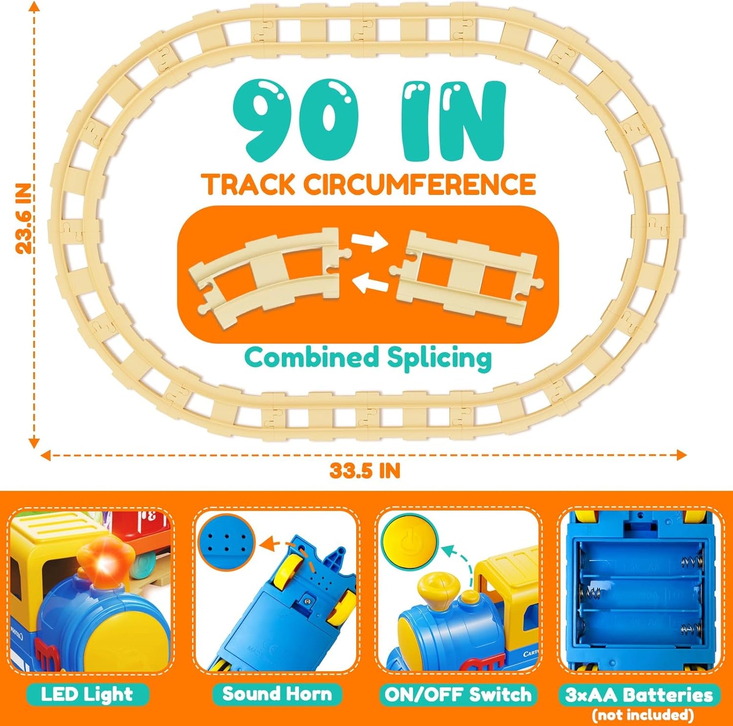 Toddler Boy Girl Toys 1-2-3, Train Set for Toddlers 2-4 with Music & Light, Toys for 1 2 3 Year Old Boy Girl, Counting Matching Sorting Montessori Learning Toy, 1 2 3 Year Old Boy Girl Birthday Gifts