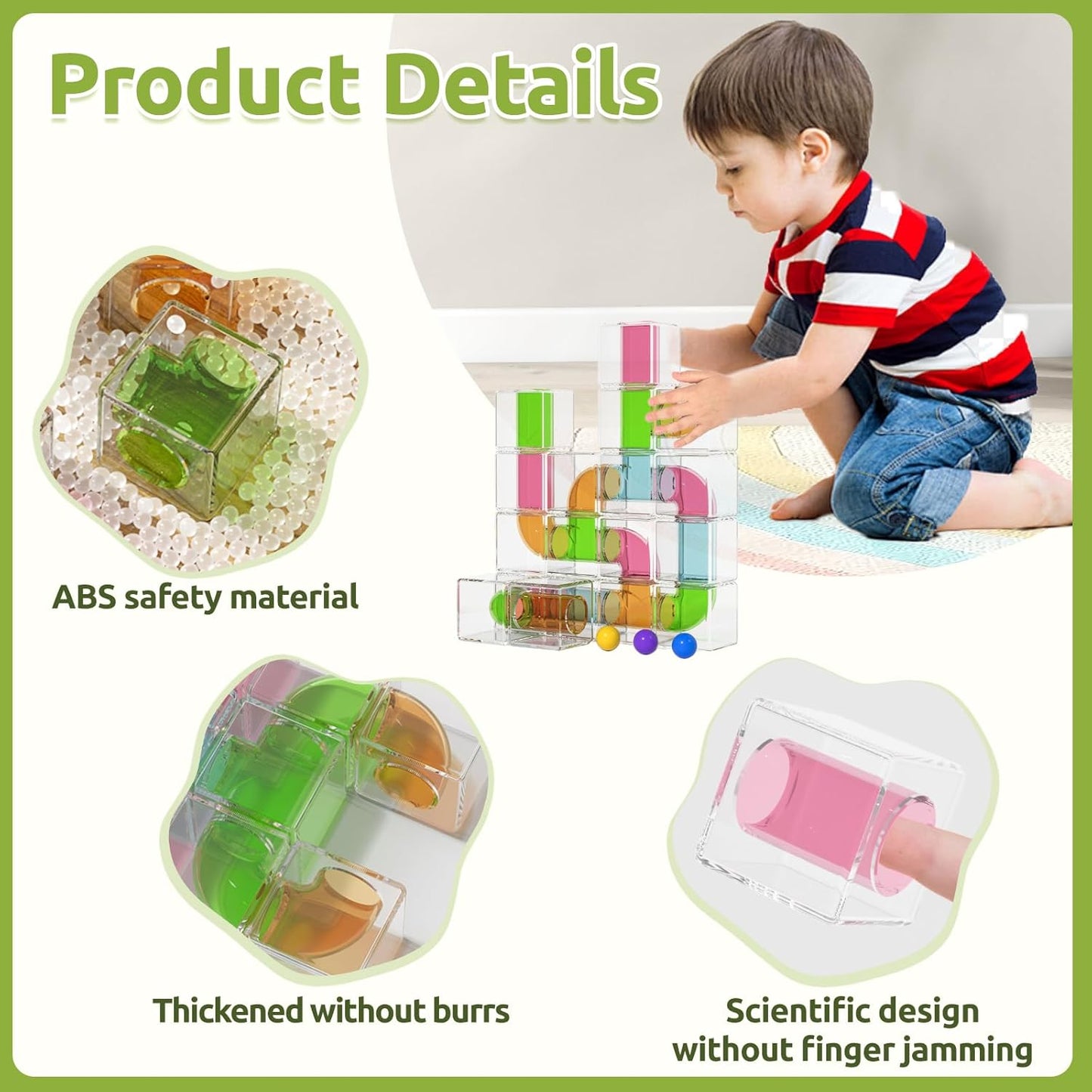 Marble Run for Kids - 133 PCS Construction Building Blocks Toys with Plastic Marbles, Maze Marble Track STEM Educational Toy, Birthday Gifts for Boys and Girls