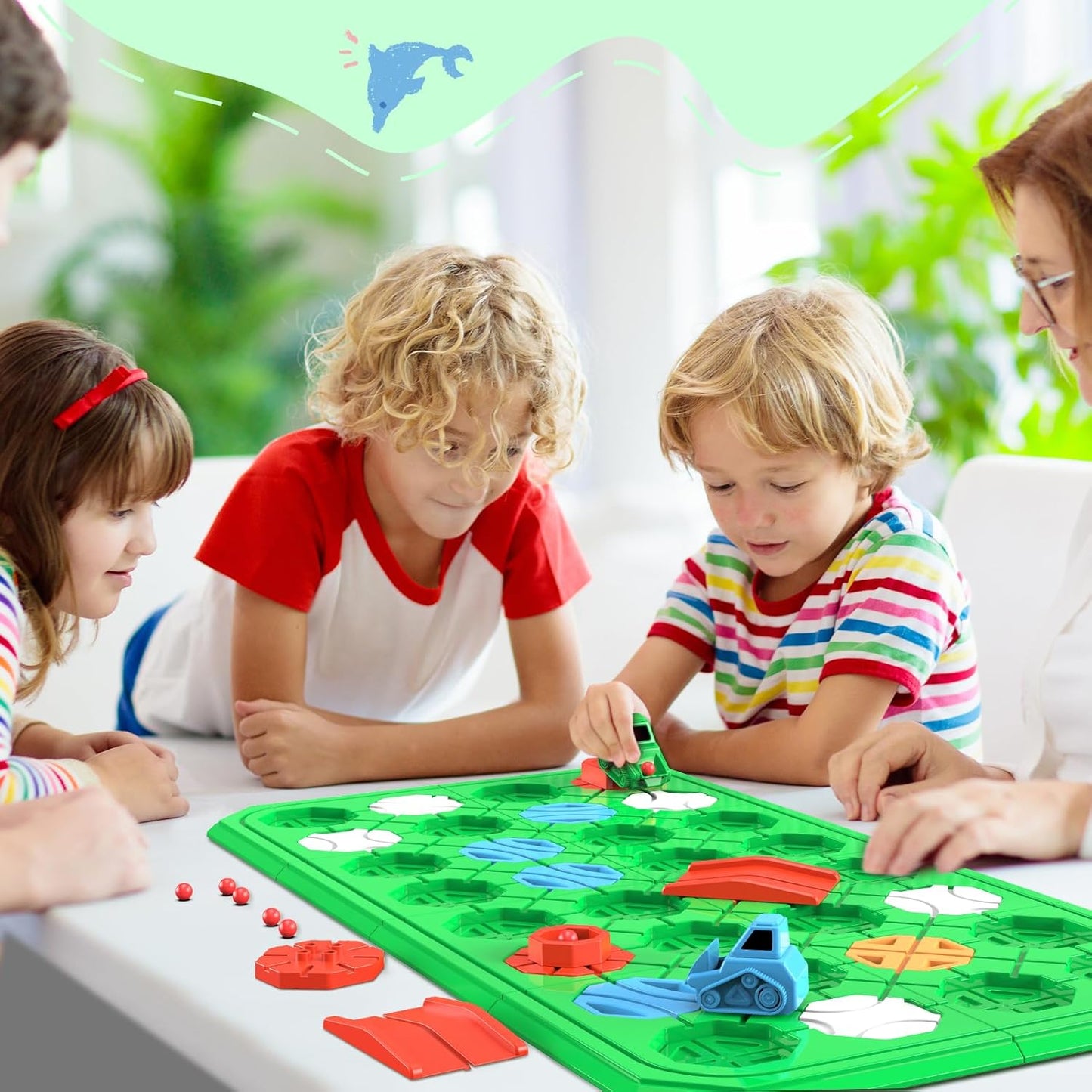 STEM Logic Road Builder Toys: Board Games Toys for 5 Year Old Kids, Montessori Brain Teaser Puzzles Educational Learning Activities Toy for Kid Ages 3 4 6-8 12 Boys Girls Gifts (Orange 32PCS)