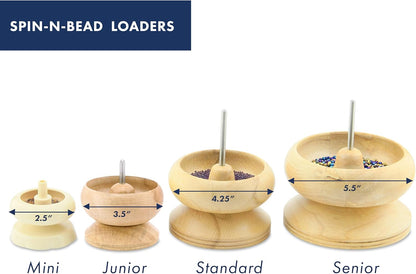 Beadalon Spin N Bead Spinner for Fast Stringing - Ideal for Beaders, Jewelry Makers & Designers - Wood Bowl with Big Eye Needle - Saves Time & Loads Seed Beads Efficiently