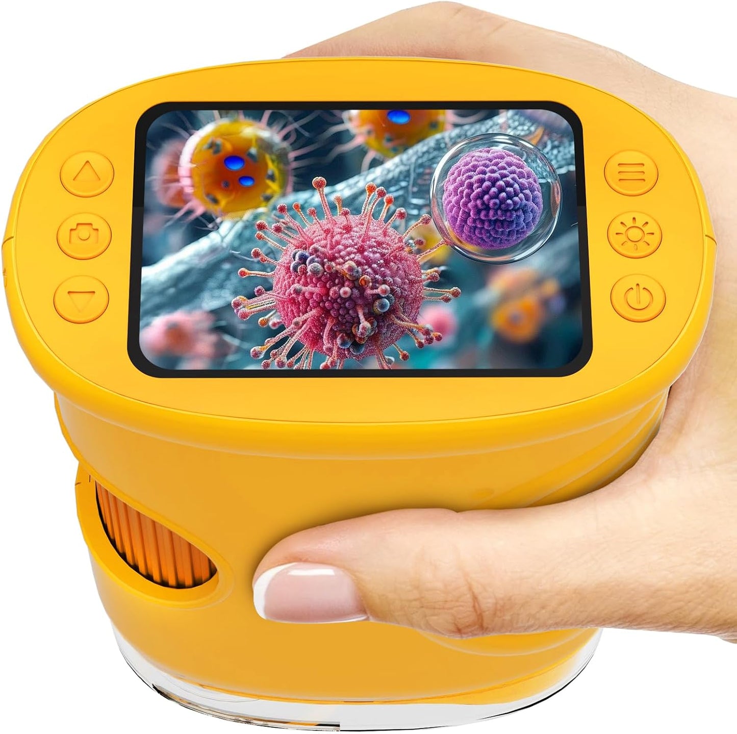 1000X Handheld Microscope for Kids: Pocket Digital Microscope with 1080P&2.0''IPS Screen&Photo/Video - Portable Edu Science Kits for Girls Boys - STEM Toys Birthday Gifts Ages 3-6 6-12(Orange)