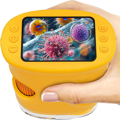 1000X Handheld Microscope for Kids: Pocket Digital Microscope with 1080P&2.0''IPS Screen&Photo/Video - Portable Edu Science Kits for Girls Boys - STEM Toys Birthday Gifts Ages 3-6 6-12(Orange)