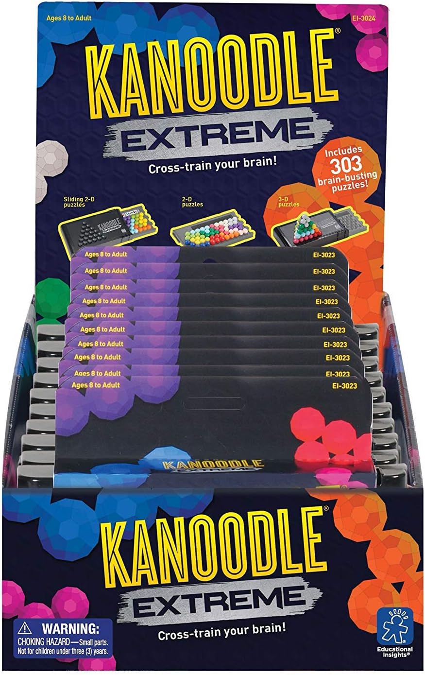 Educational Insights Kanoodle Extreme - 3D Brain Teaser Puzzles for Kids, Spatial Puzzle Games for Adults, Teens and Kids, Problem Solving Toys and Logic Puzzles, Single Player Games
