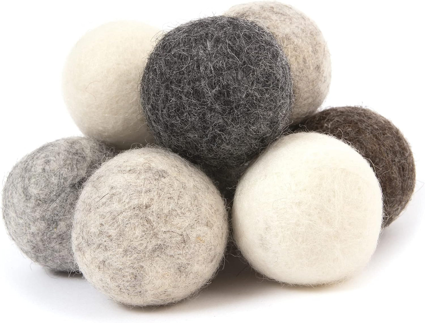 Glaciart One Felt Balls, Felt Pom Poms (5 Pieces) 4 Centimeters - 1.6 Inch, Handmade Felted 5 Vibrant Colors Wool Balls for Cats, Felting and Garland