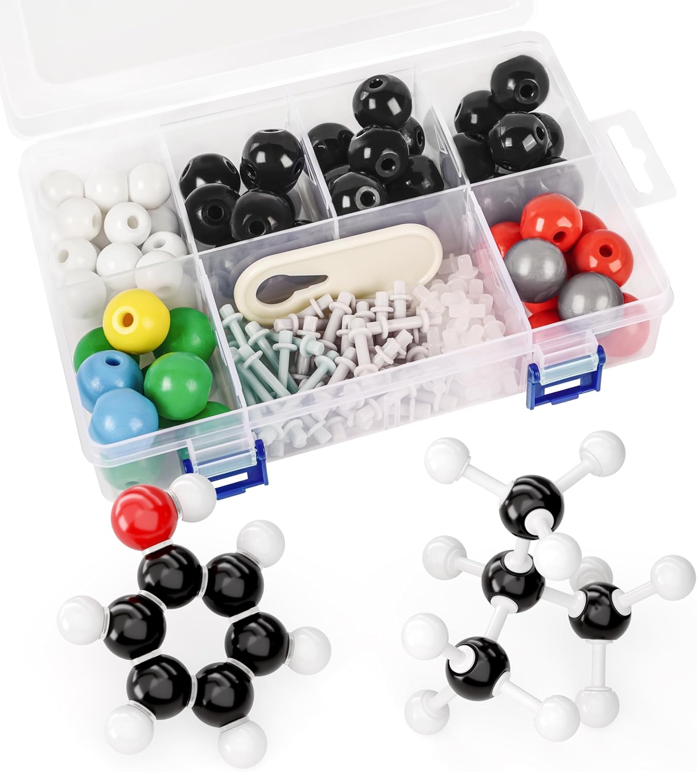 Molecular Model Kit, 124 Pcs Organic Molecular Chemistry Set, Atom Element Model Kit for Lessons in Chemistry, Molecular Structures Building kit, Ochem Science Gift for Teachers and Students