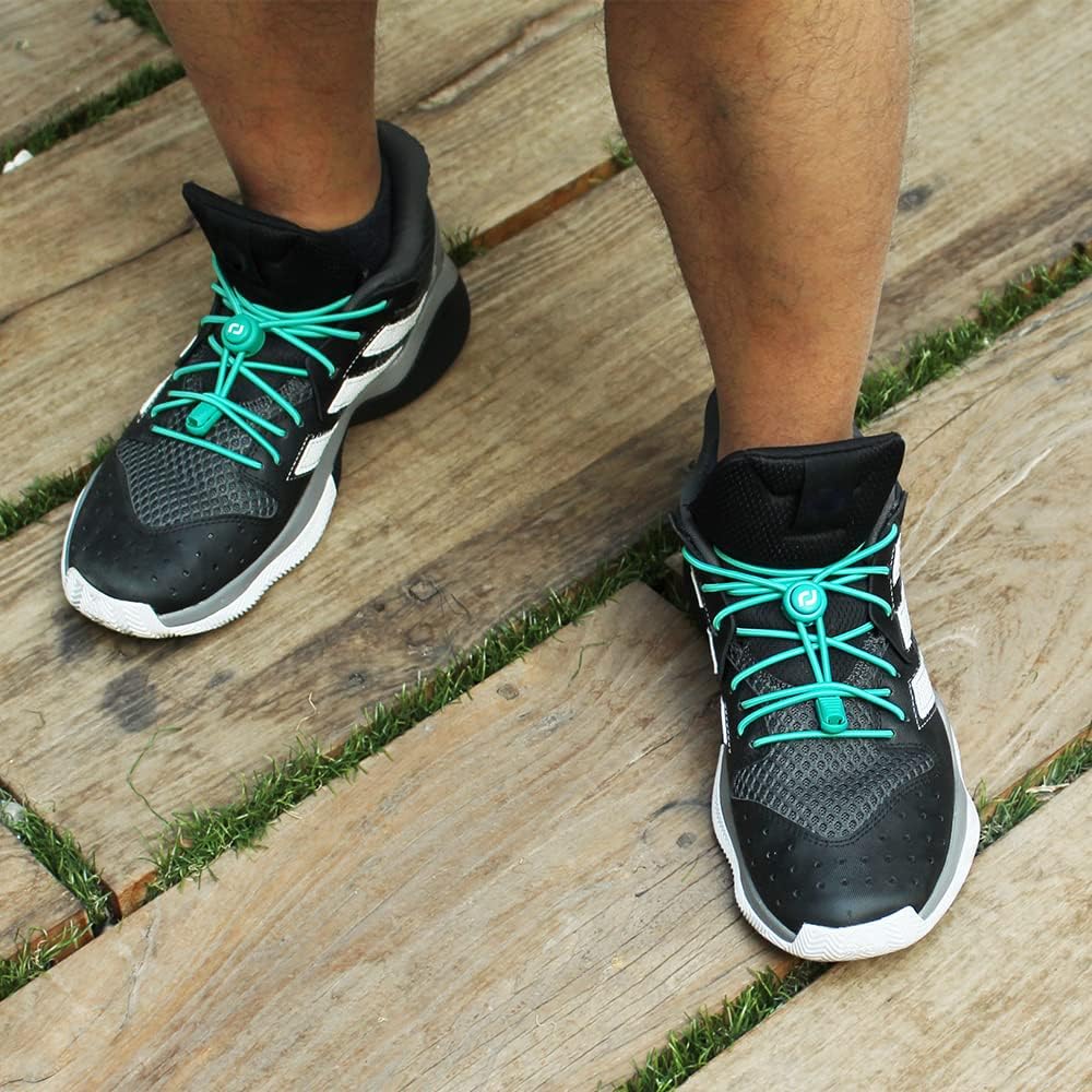 RJ-Sport Tieless Elastic Shoe Laces - Heavy Duty No Tie Shoelaces for Kids and Adult with Strong Lock and Speed Shoestrings
