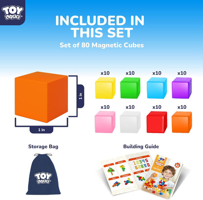 64PCS Magnetic Blocks, Magnetic Building Blocks for Kids Ages 3 4 5 6 Year Old, Magnet Cubes, Autism Montessori Toys, Preschool STEM Educational Sensory Magnet Toys Gifts for Kids 3-5 4-8