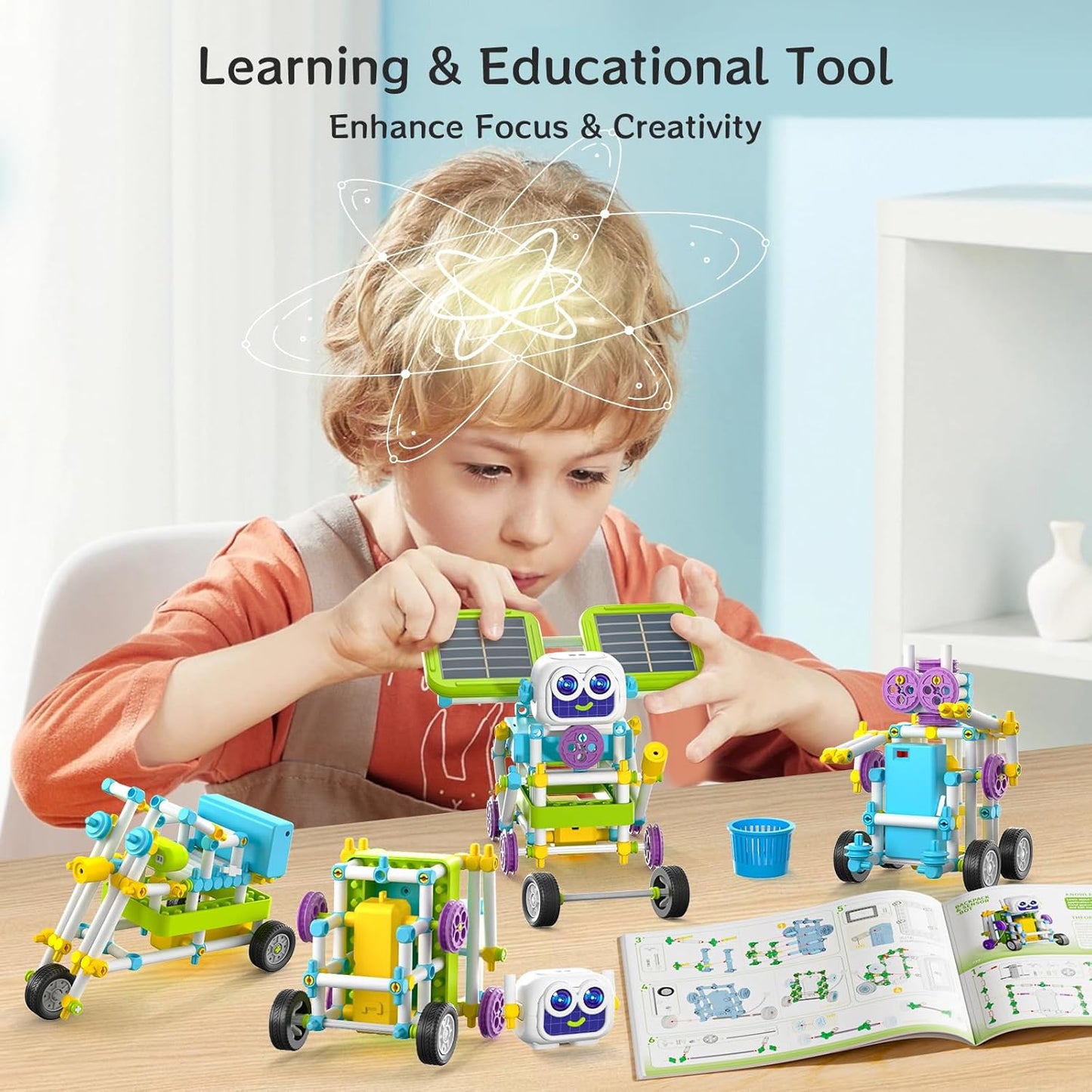 Solar Power Kits, 36+ Model STEM Robot Building Toys for Kids 4-12, 434 Pcs with Solar/Gears/Sensors, Educational Science Engineering Projects, Birthday for Boys Girls