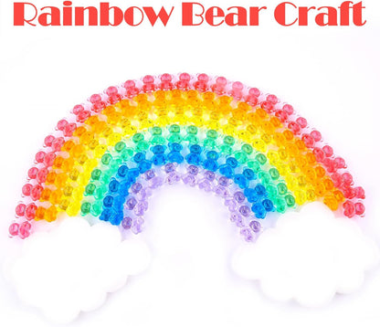 Niceup 360pcs Bear Mini Figurines to Hide, 0.6in Plastic Counting Sorting Bears Translucent Tiny Acrylic Resin Teddy Miniatures for Baby Shower Party Game Vase Fillers Classroom DIY Crafts