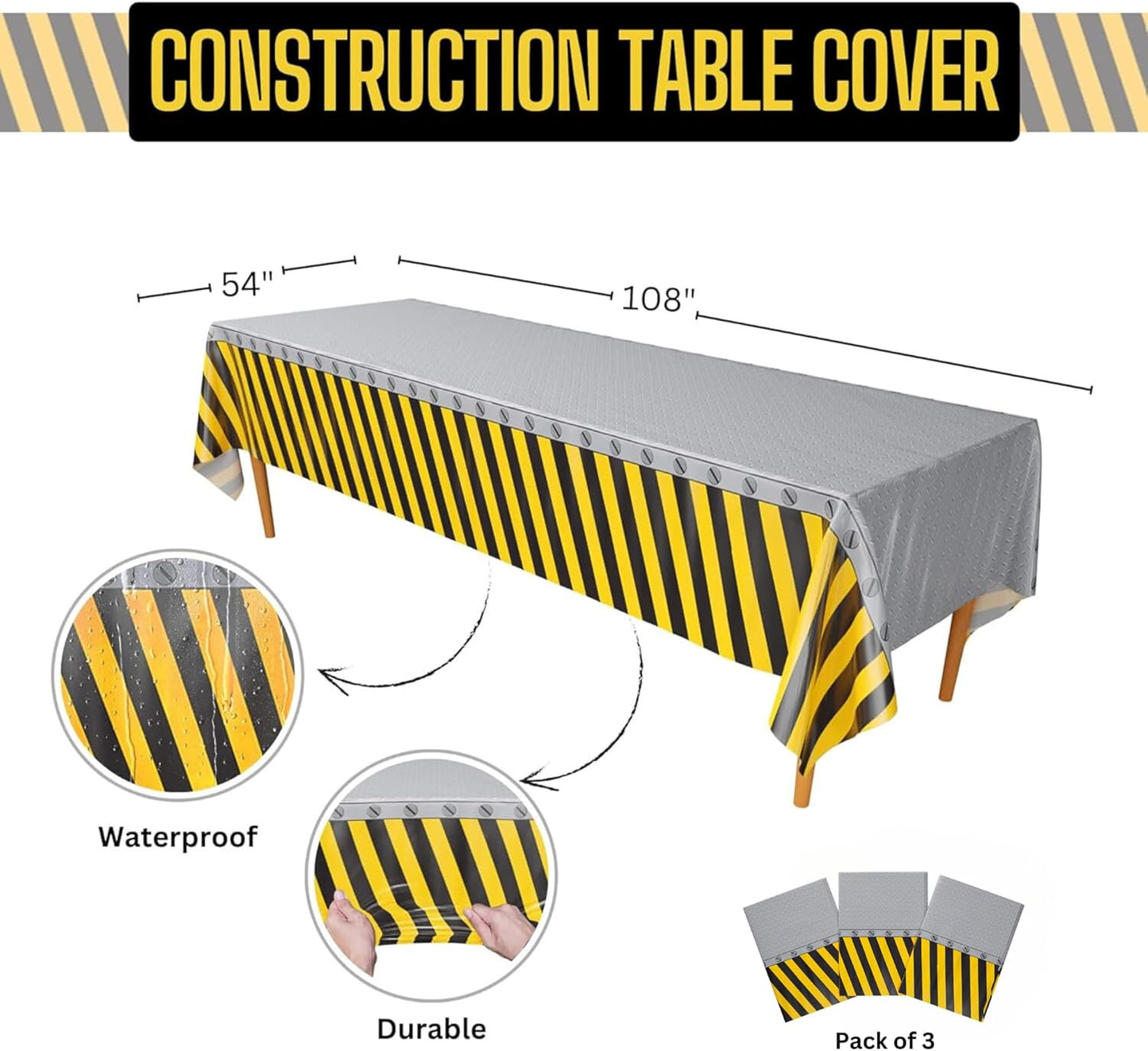 Blue Orchards Science Table Covers (Pack of 3) - 54"x108" XL - Science Birthday Party Decorations, Chemistry Party, Laboratory Theme Table Cloth