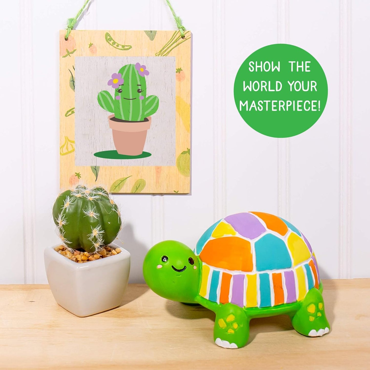 Creative Roots Paint Your Own Rock Pets by Horizon Group USA, 6 Colors, Paint Brush, Wiggly Eyes and Glue Included, Multicolor