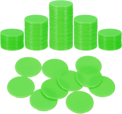 uxcell 100Pcs 1 Inch Poker Chips, Plastic Bingo Chips Learning Counters Counting Counters Disks Markers Opaque Game Tokens for Game Play Math Counting, Purple, Flat