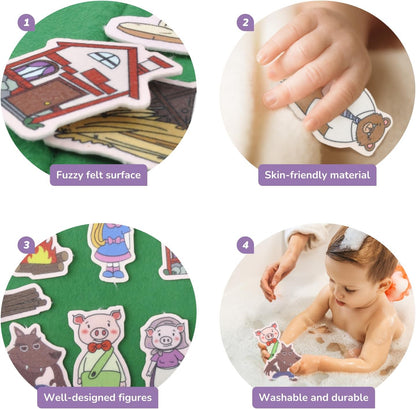 CHEFAN 12 Pack Felt Board Bible Stories Pieces,Flannel Board Stories for Preschool Activities Included a Felt Bag