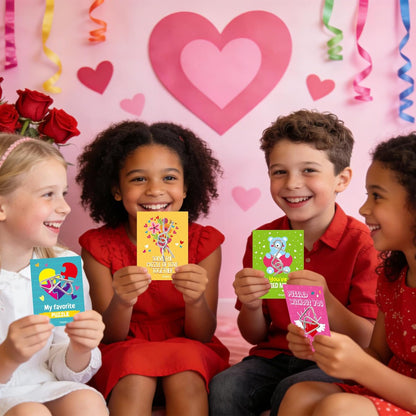 Fancy Land 24 Pack Valentines Gifts for Kids Classroom Metal Puzzles Brain Teasers Kids Valentines Day Cards for School Exchange Gifts Party Favors
