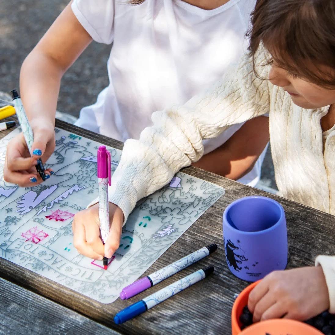Modern-Twist 100% Plastic Free Silicone Waterproof, Dishwasher Safe Doodle Mat, Single Mat, Alphabet Animals