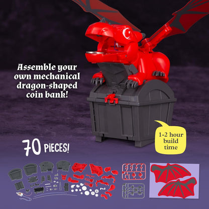 Thames & Kosmos Robotic Dragon Bank Kit | Hands-on STEM Construction Toy, Build a Mechanical Dragon Coin Bank, Explore Electric Circuits & Engineering, Educational Birthday Gift, Boys & Girls Ages 8+