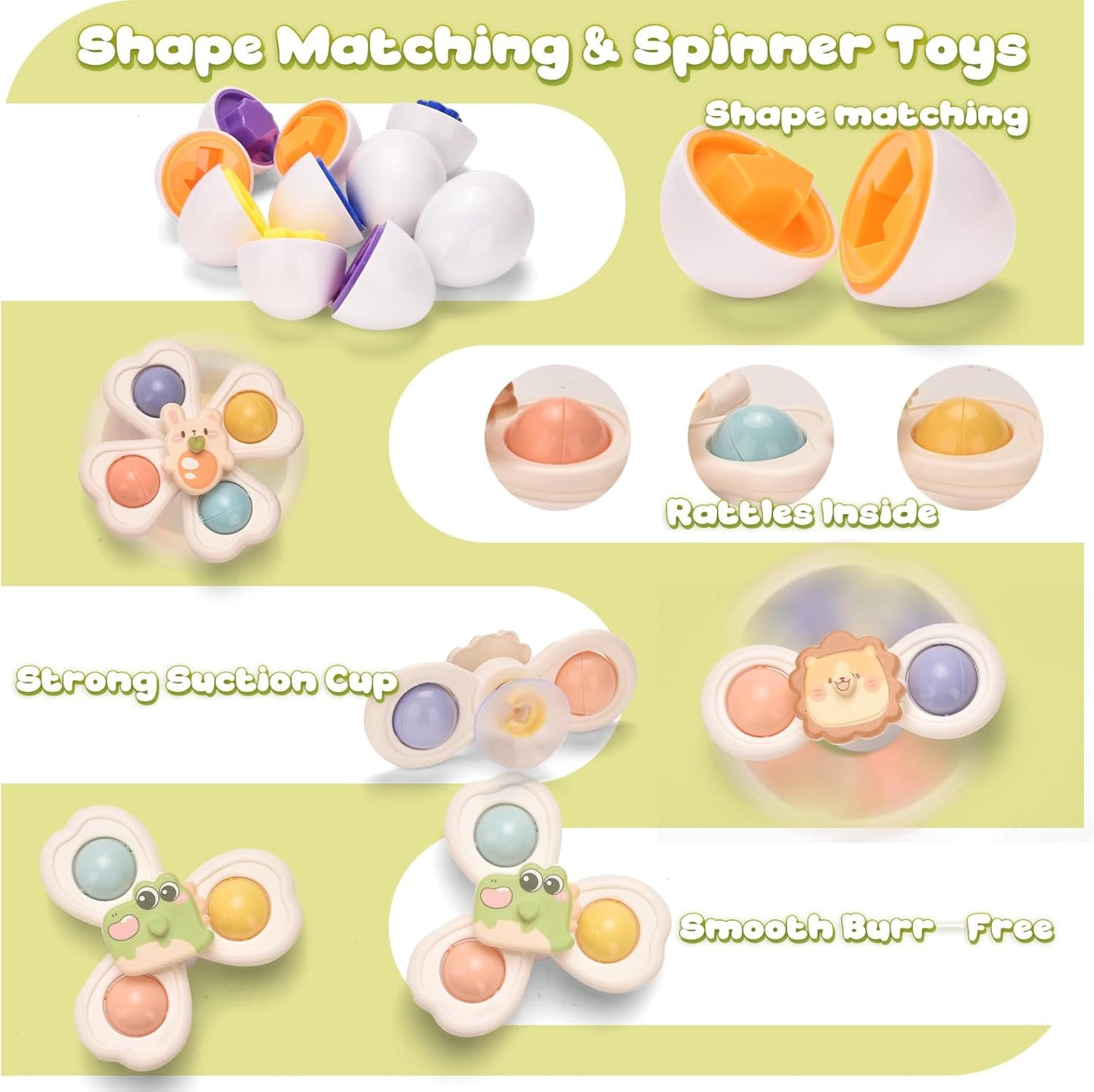 Baby Toys 6 to 12 Months 7 in 1 Montessori Teething Toys Sorting Sensory Educational Learning Gift for Toddlers Aged 1-3