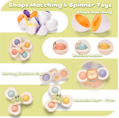 Baby Toys 6 to 12 Months 7 in 1 Montessori Teething Toys Sorting Sensory Educational Learning Gift for Toddlers Aged 1-3