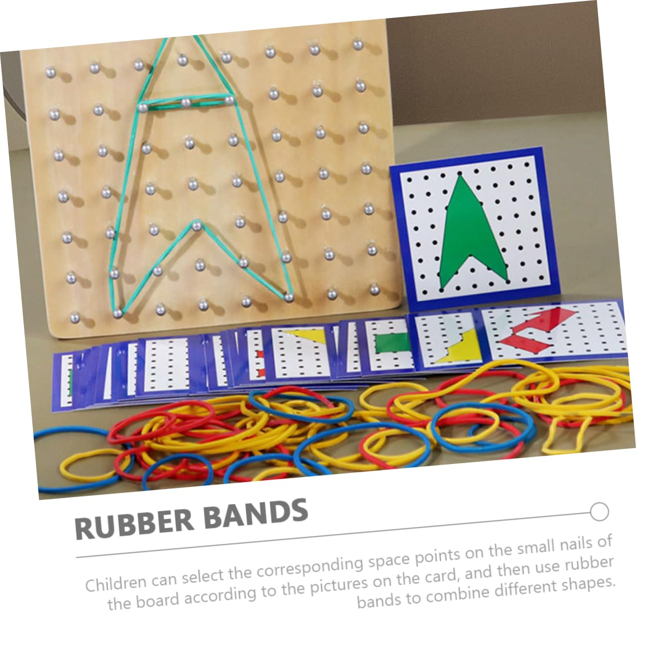 1Set Geoboard for Educational Mathematical Nail Plate Geometric Shape Learning Tool Enhance Creativity and Motor Skills Present