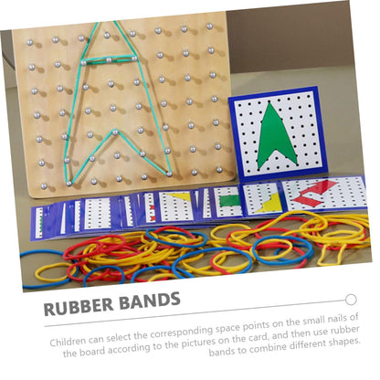 1Set Geoboard for Educational Mathematical Nail Plate Geometric Shape Learning Tool Enhance Creativity and Motor Skills Present