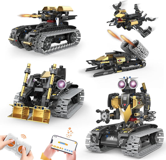 Robot Building Kit with Remote Control, STEM Gifts for Kids Age 8-12, Science Robot Kit Coding Robotics Technic Toy for Boys Girls Birthday Gifts, 5-in-1 Models with 323 Pieces