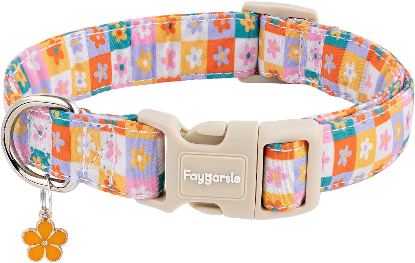 Faygarsle Dog Collar for Small Medium Large Dogs Colorful Puppy Collars for Female Dogs Toy Building Blocks Patterned Pet Collars for Summer Spring Wedding Puppy Girl Dog Collar M