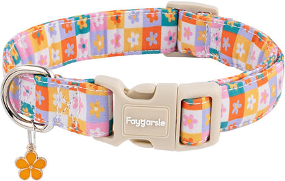 Faygarsle Dog Collar for Small Medium Large Dogs Colorful Puppy Collars for Female Dogs Toy Building Blocks Patterned Pet Collars for Summer Spring Wedding Puppy Girl Dog Collar M