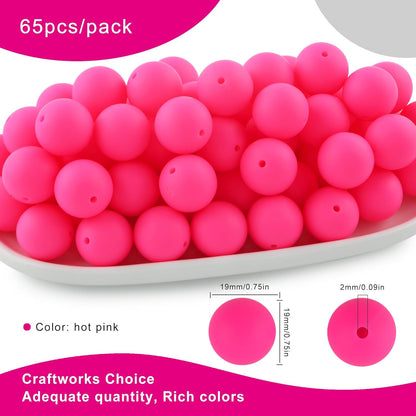 65Pcs 19mm Silicone Beads for Keychain Making Bracelet Necklace, Bulk Round Silicone Beads for Pens（Christmas Green） - Colors B