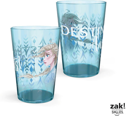 Zak Designs 14.5oz Disney Frozen 2 Nesting Tumbler Set Includes Durable Plastic Cups, Fun Drinkware is Perfect for Kids, 4pk (14.5oz, Anna & Elsa & Olaf)
