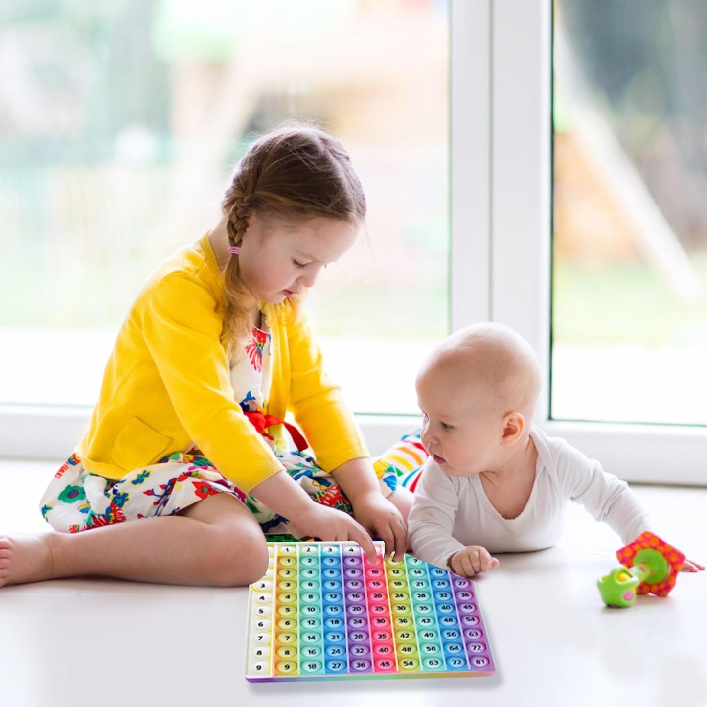 Rainbow Multiplication Table Game Learning Board, 9x9 Educational mathSTEM Sensory Math Toy, Classroom & Homeschool Learning Game, Multiplication Flash Cards Table Chart for Kids