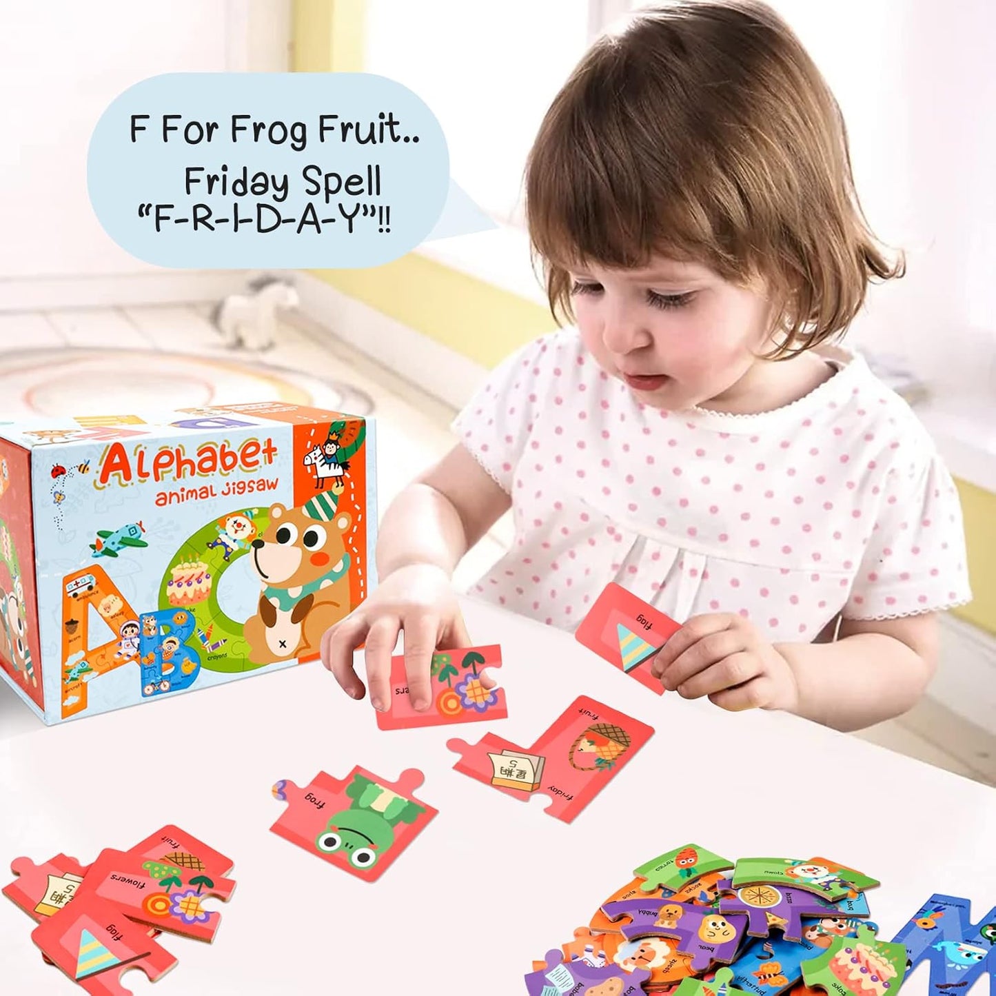 Wooden Floor Puzzles for Kids,Montessori Preschool Educational Learning Number Puzzle & Animal Puzzle Matching Games Easter Basket Stuffers Gifts for Boys Girls Ages 3+