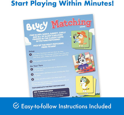 Wonder Forge Bluey Matching Game - Family & Toddler Games - Educational Toys - Memory & Brain Games for Kids Ages 3-5, Indoor Recess